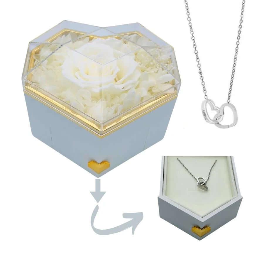 Caixa-Rosa-Eterna-Coracao-com-Colar-Amor-Entrelacado-Personalizado-15